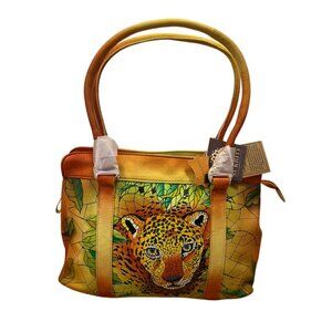 SUKRITI Kolkata Leather Leopard Satchel
